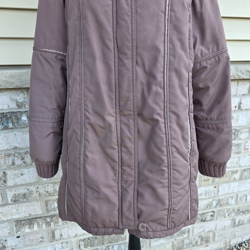 Vintage Reef II Mauve Long Hooded Winter Coat – Made in Korea – Size 14 - Picture 4 of 13